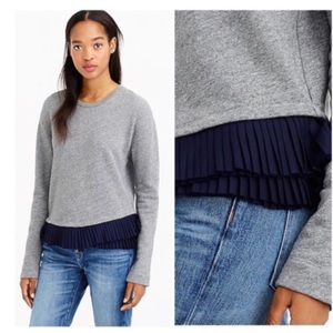 EUC J. Crew Cotton Sweatshirt Ruffle Hem, Size S